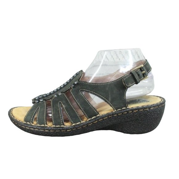 Clarks Shoes - Clarks Lexi Marigold Black Leather Open Toe Ankle Strappy Sandals Size 9 M